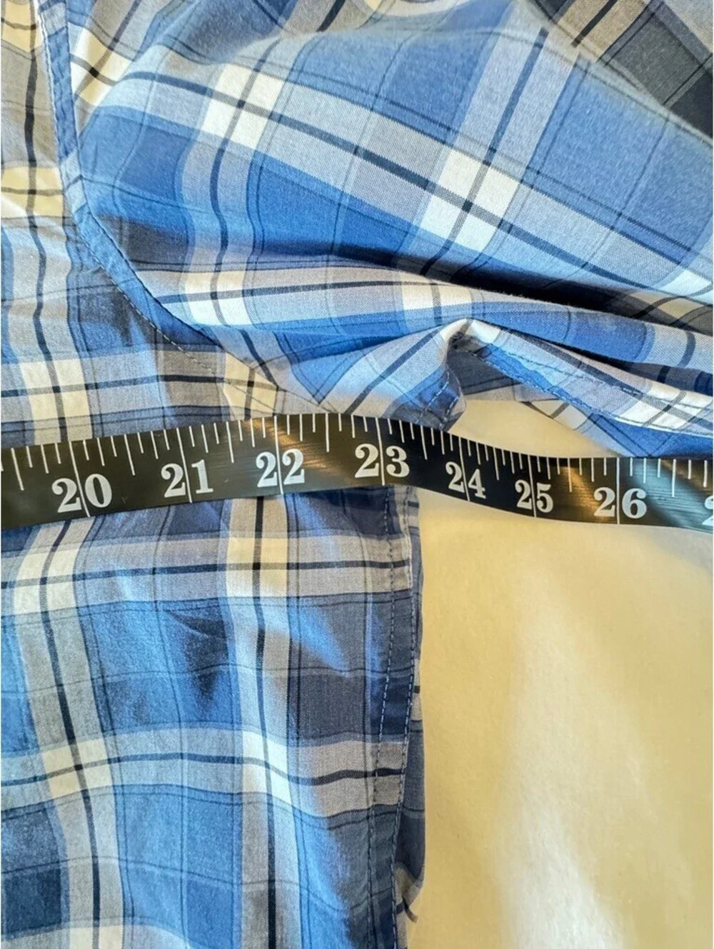 Banana Republic Camden Fit Blue Plaid Long Sleeve Shirt Size Large Tall